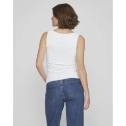 VilaDébardeur bodycon fit col rond blanc Meg