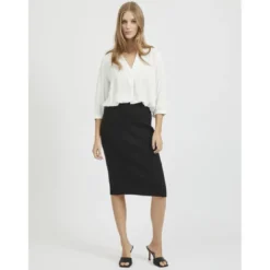 VilaJupe longue en maille taille haute noir