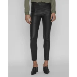VilaLegging taille classique noir en viscose