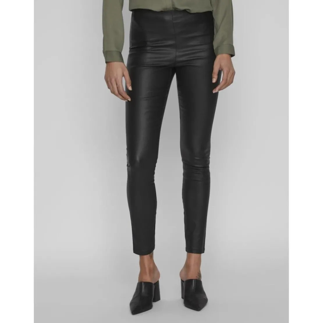 VilaLegging taille classique noir en viscose