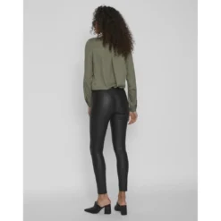 VilaLegging taille classique noir en viscose