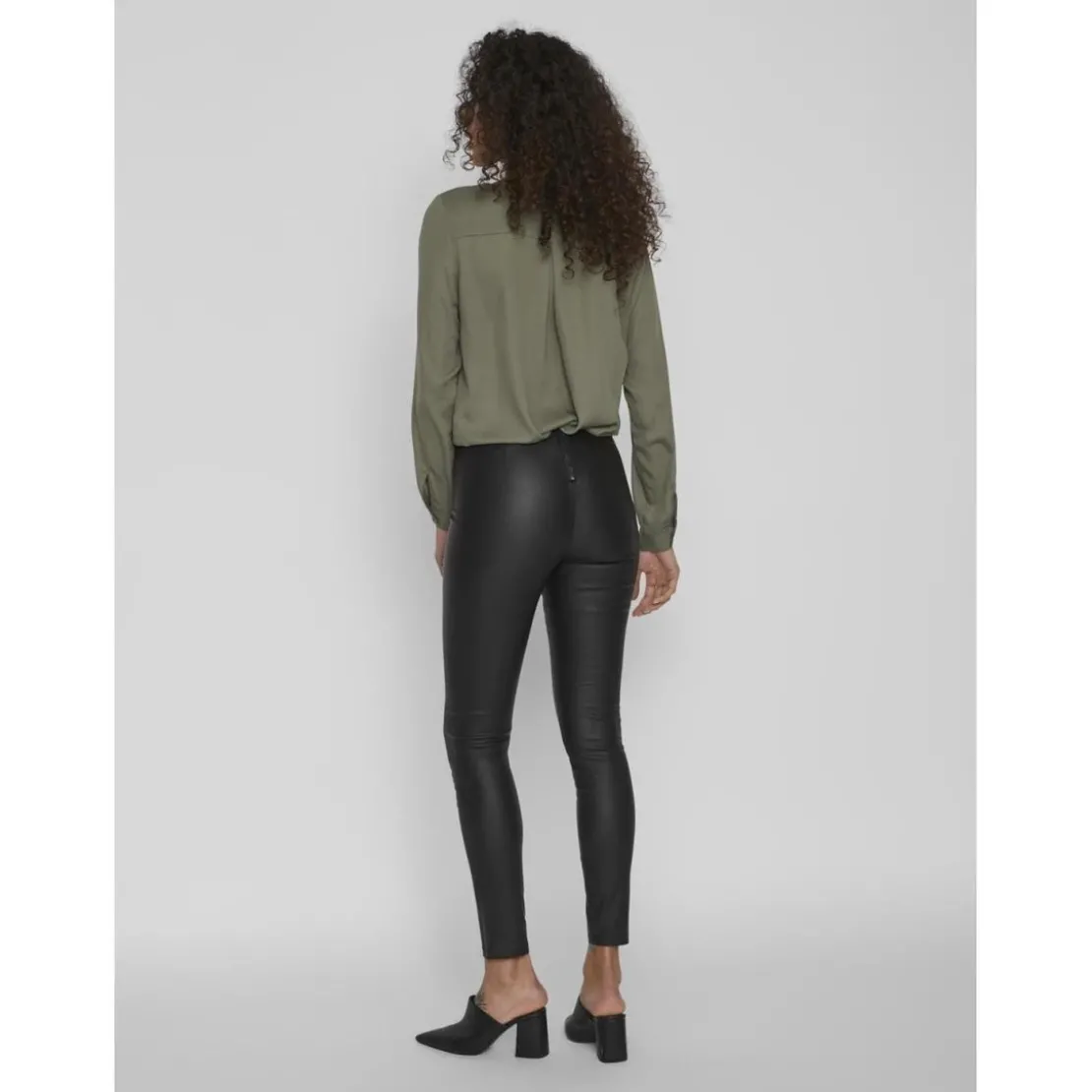 VilaLegging taille classique noir en viscose