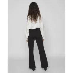 VilaPantalon regular fit noir en viscose