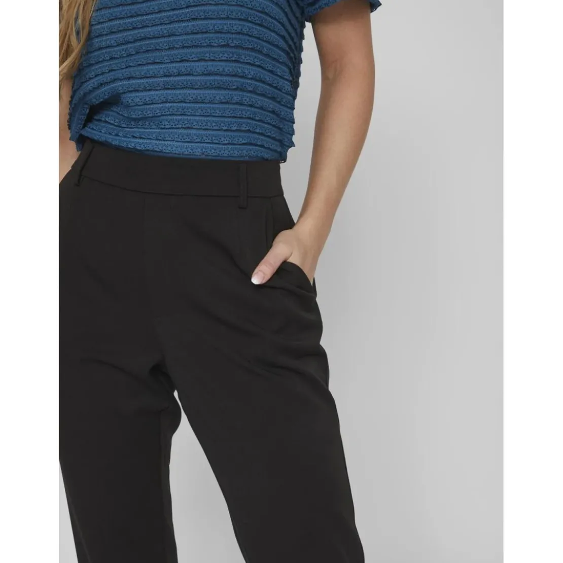 VilaPantalon slim fit noir