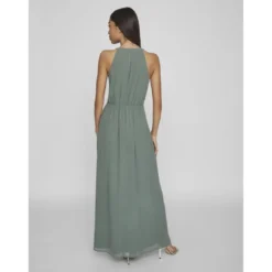 VilaRobe longueur maxi dentelle féminine vert Gigi