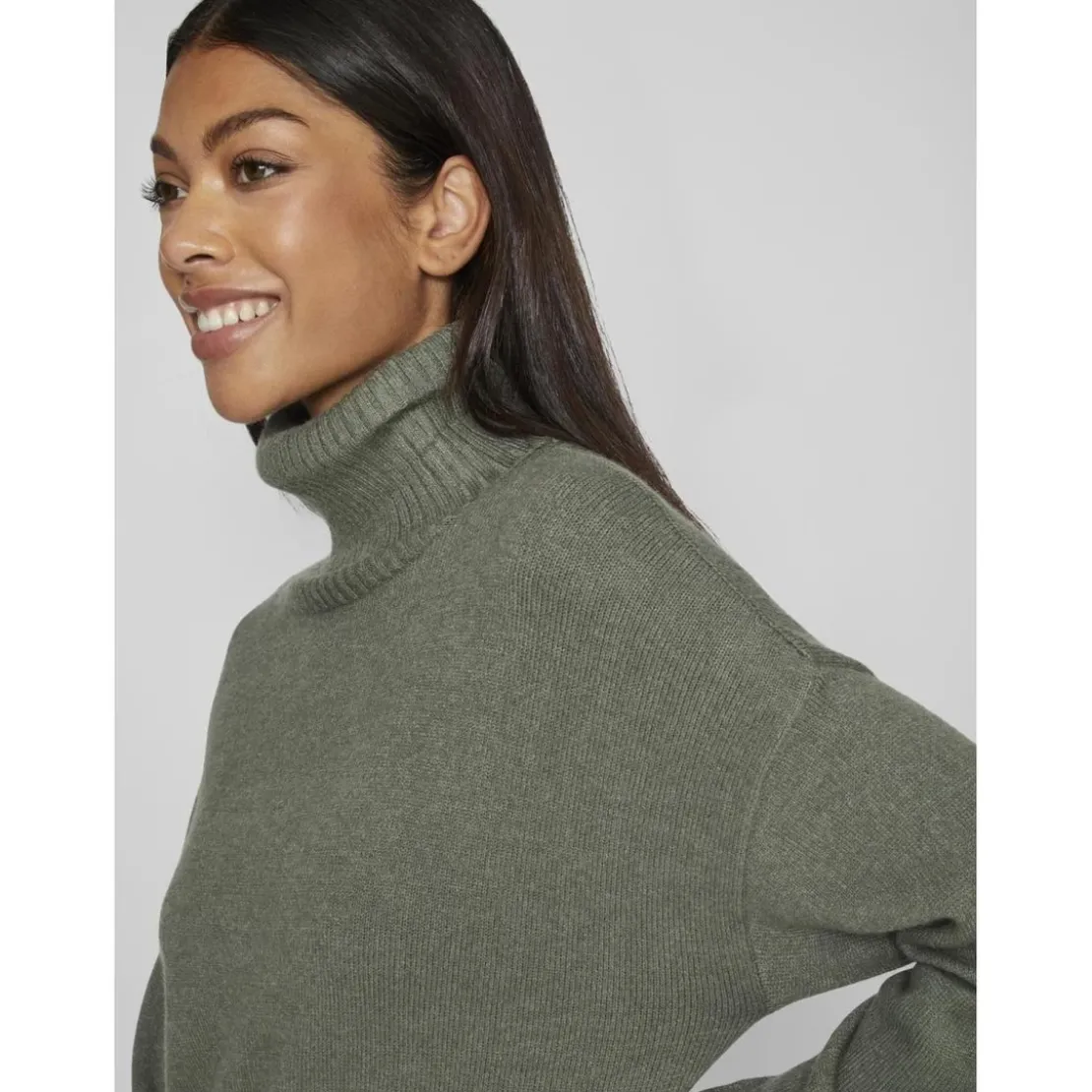VilaRobe midi manches longues en viscose vert Lou