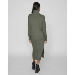 VilaRobe midi manches longues en viscose vert Lou