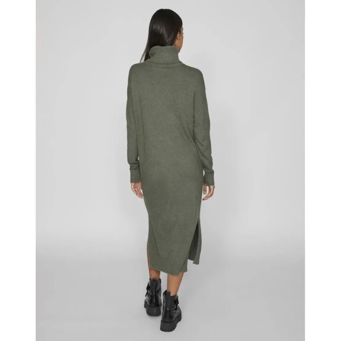 VilaRobe midi manches longues en viscose vert Lou