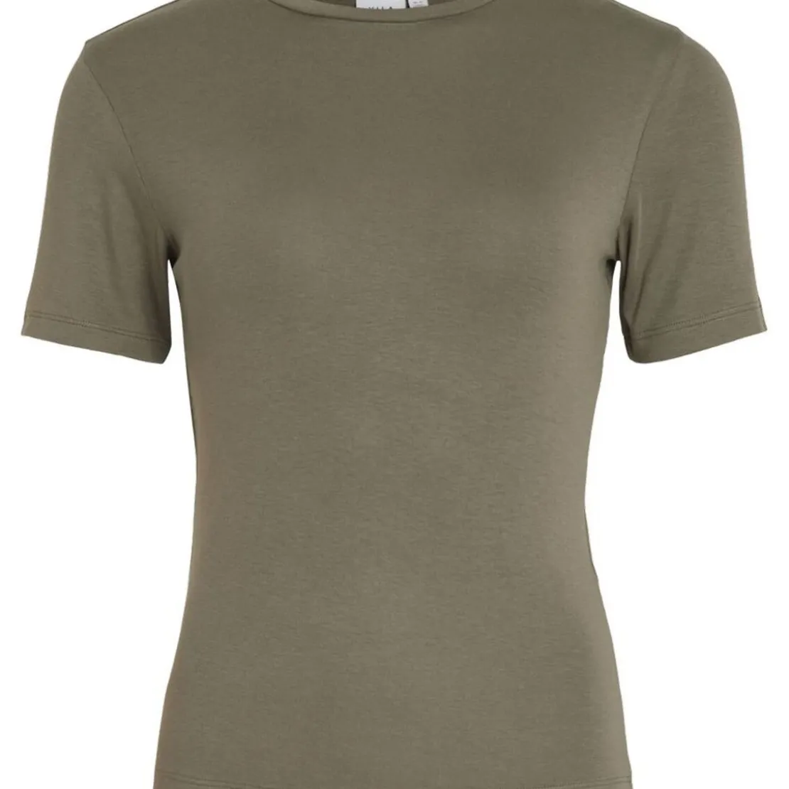 VilaT-shirt col rond manches courtes marron clair Ida
