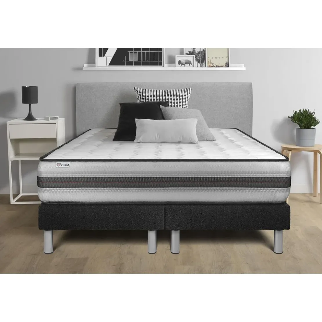 VITALITEnsemble matelas VITALPOWER RECOVER Noir