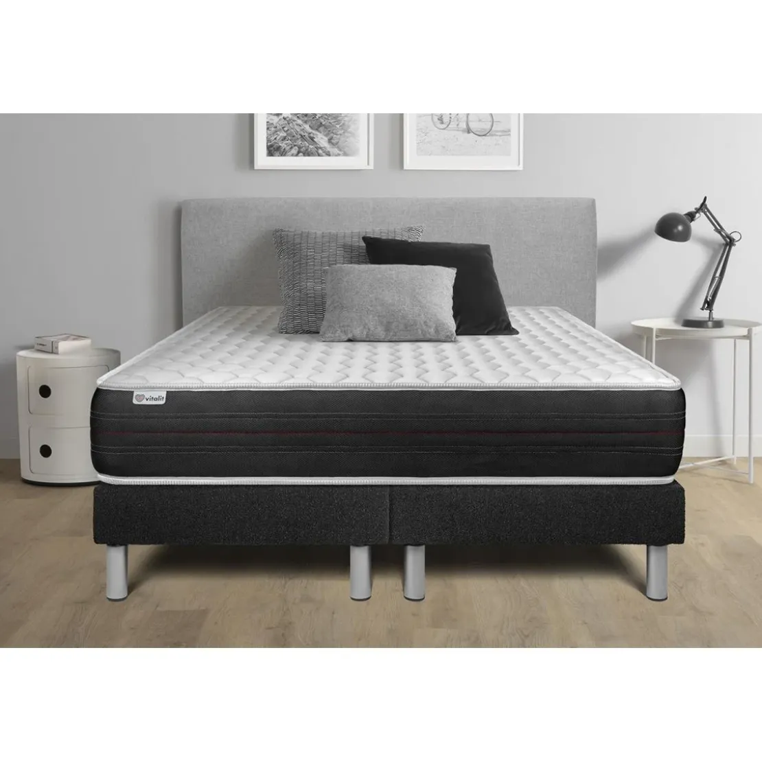 VITALITEnsembles matelas sommiers noir VITALSPRING