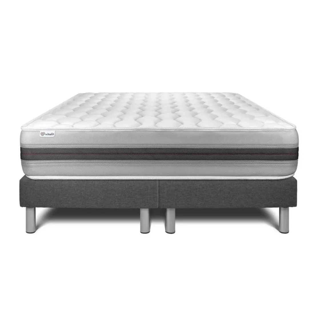 VITALITEnsembles matelas sommiers gris VITALSPRING RECOVER