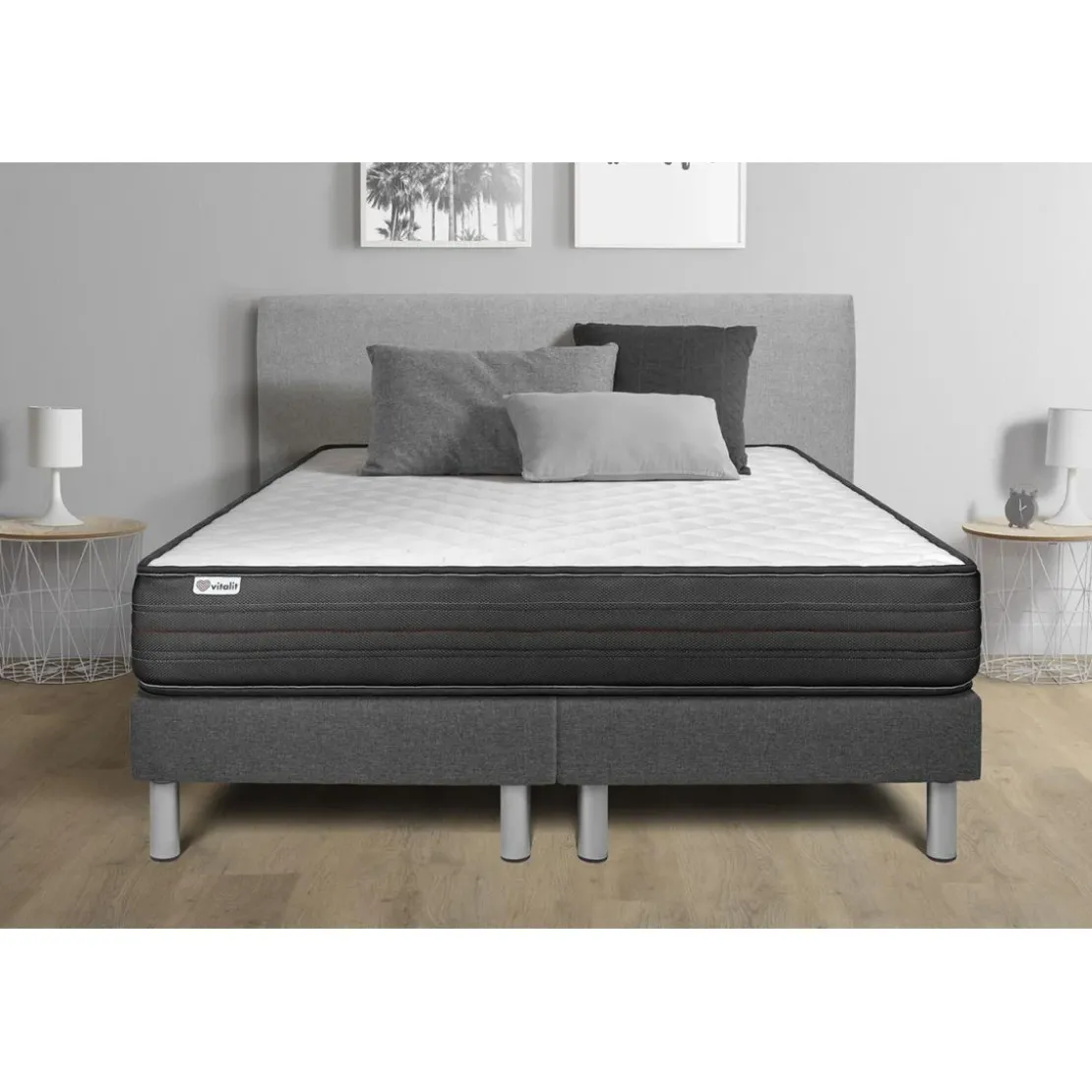 VITALITEnsembles matelas sommiers VITALPOWER gris Foncé