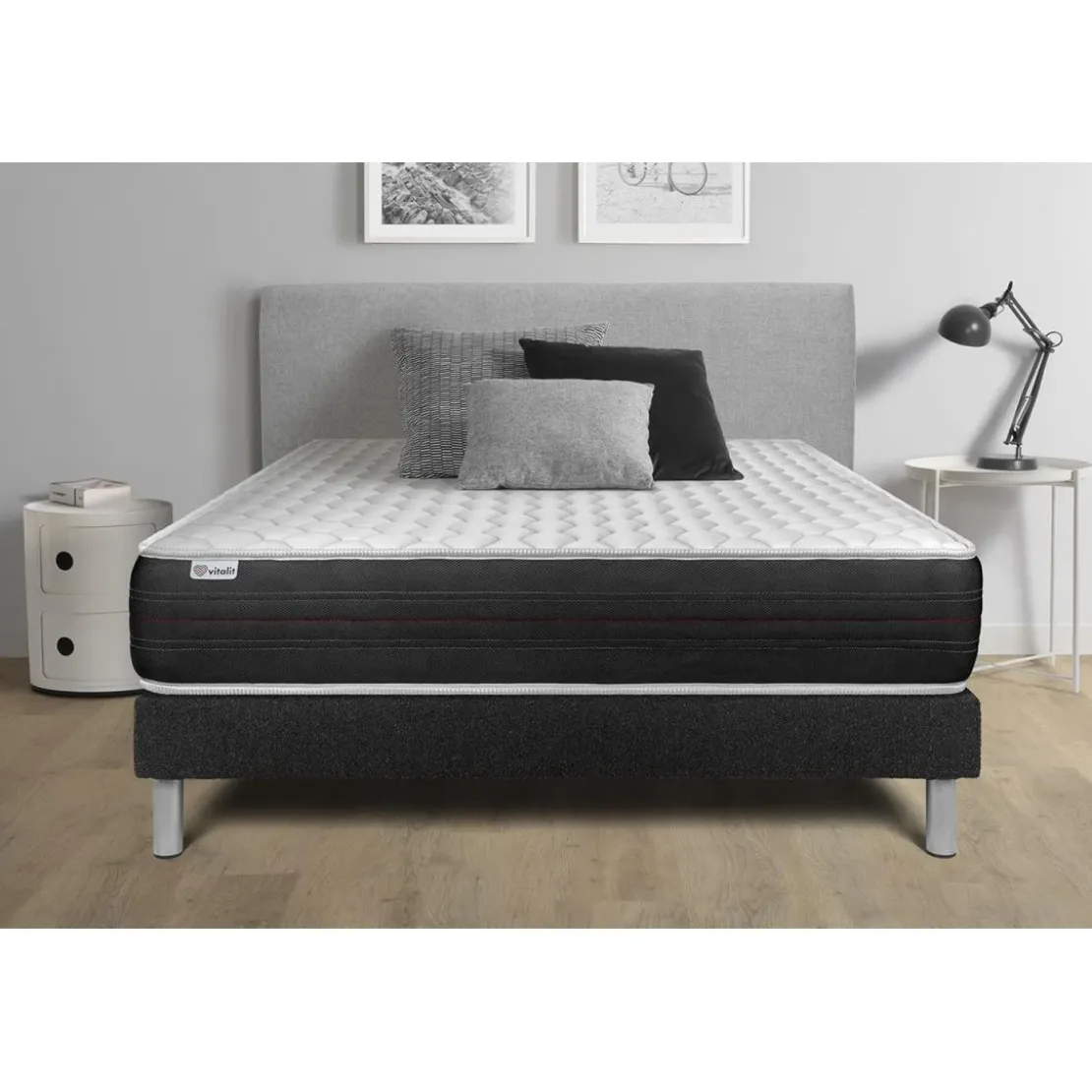 VITALITEnsembles matelas sommiers VITALSPRING noir