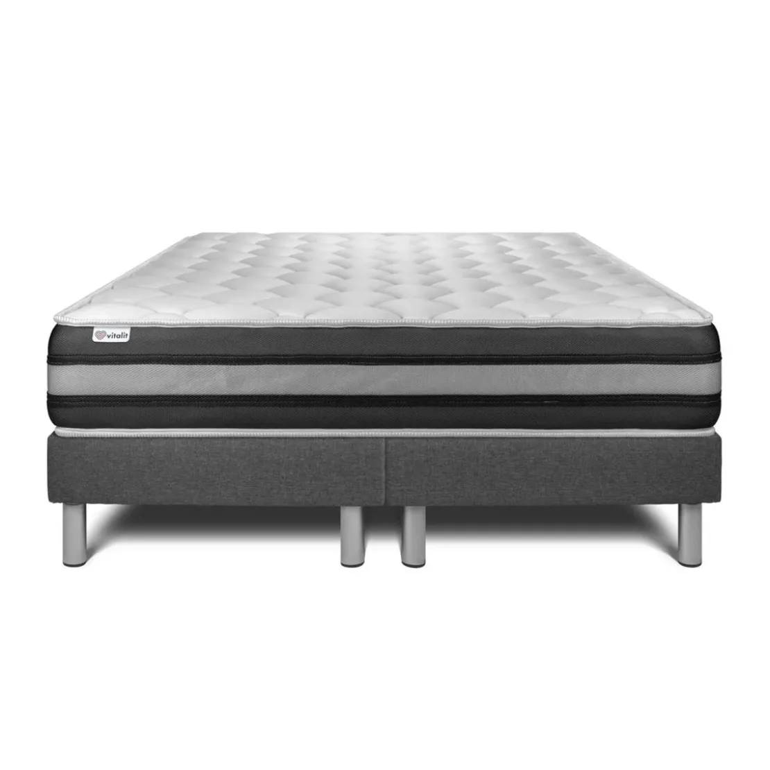 VITALITEnsembles matelas sommiers VITALSPRING ZEN gris