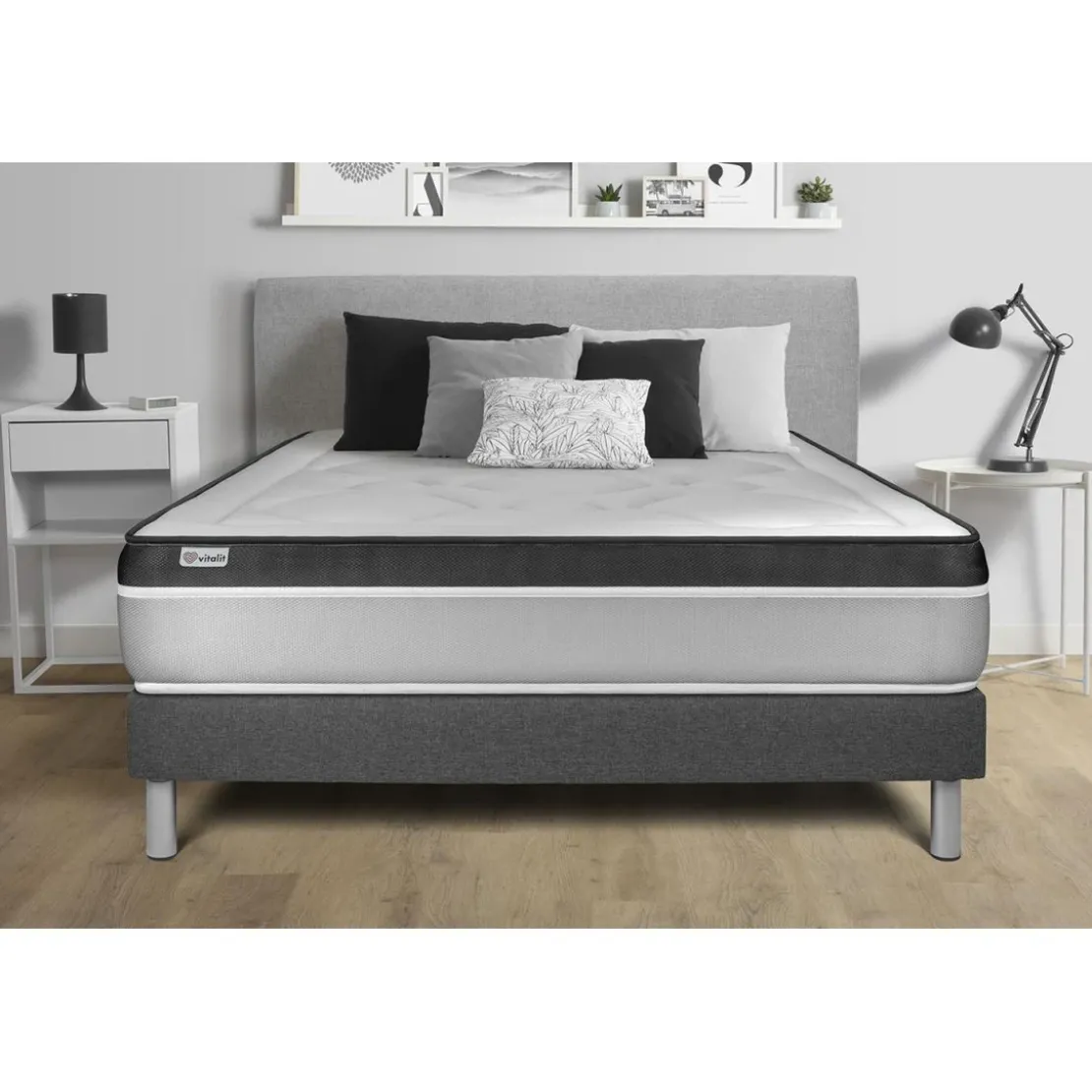 VITALITEnsemble VITAL ERGO sommier Kit gris