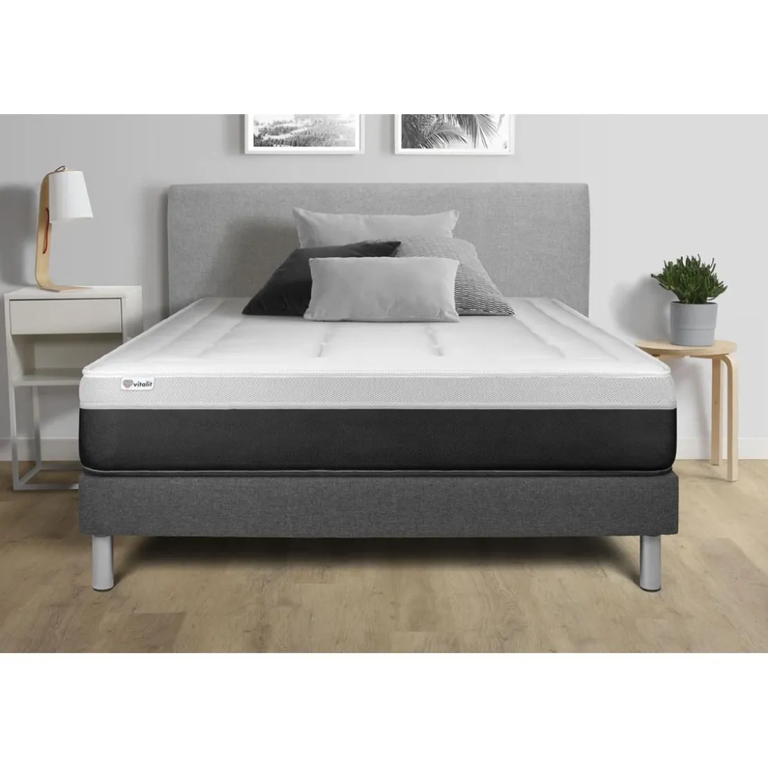 VITALITEnsemble VITAL FORM sommier Kit gris