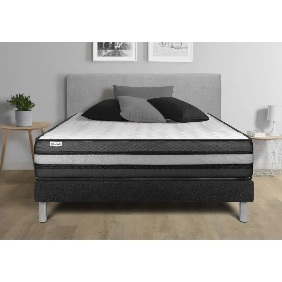 VITALITEnsemble VITALPOWER ZEN sommier Kit noir