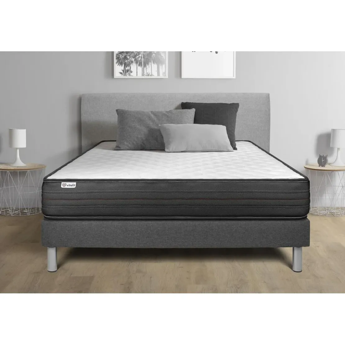 VITALITEnsemble VITALPOWER sommier Kit gris