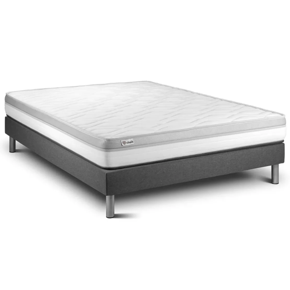 VITALITEnsemble VITAL RELAX sommier Kit gris.