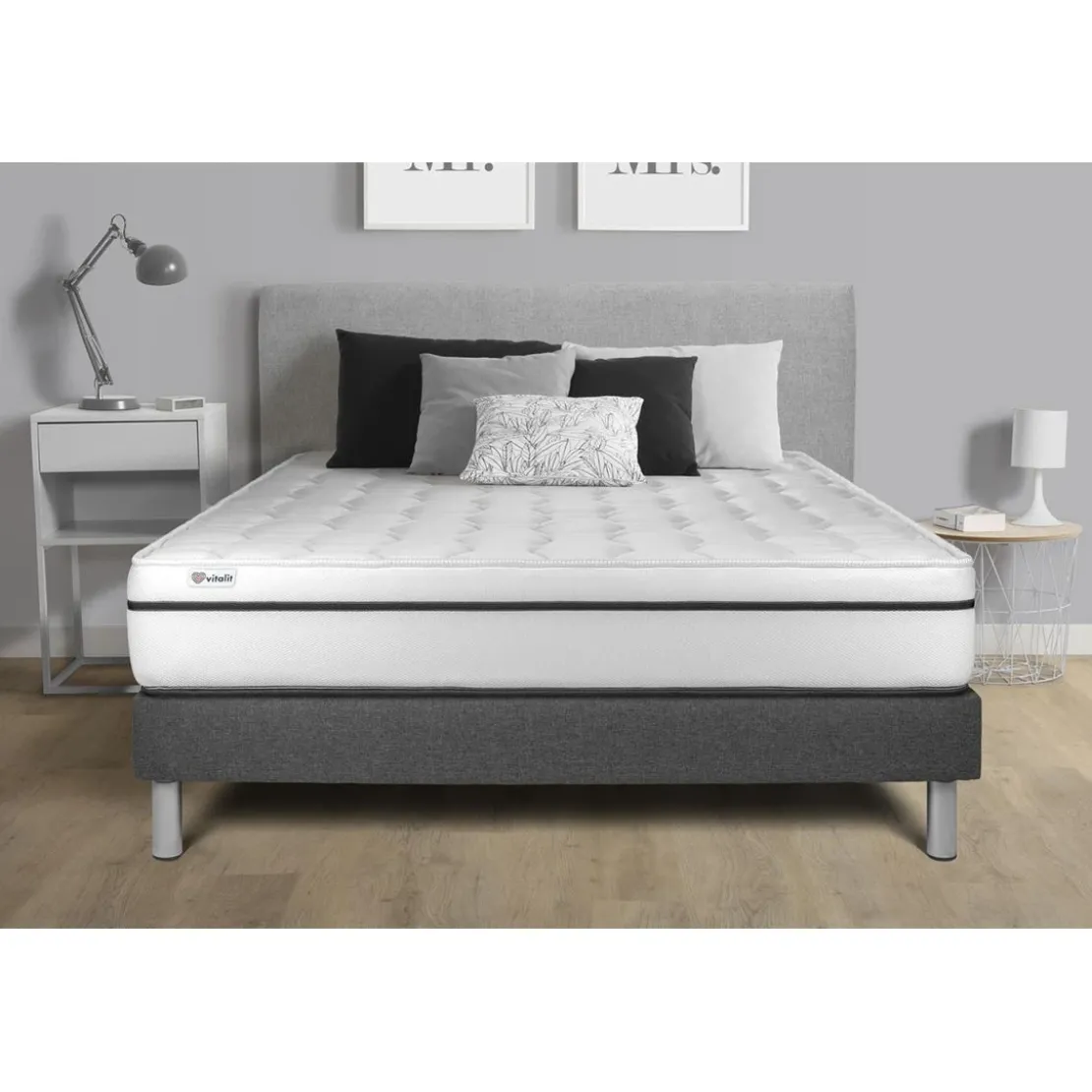 VITALITEnsemble VITAL SPA sommier Kit gris
