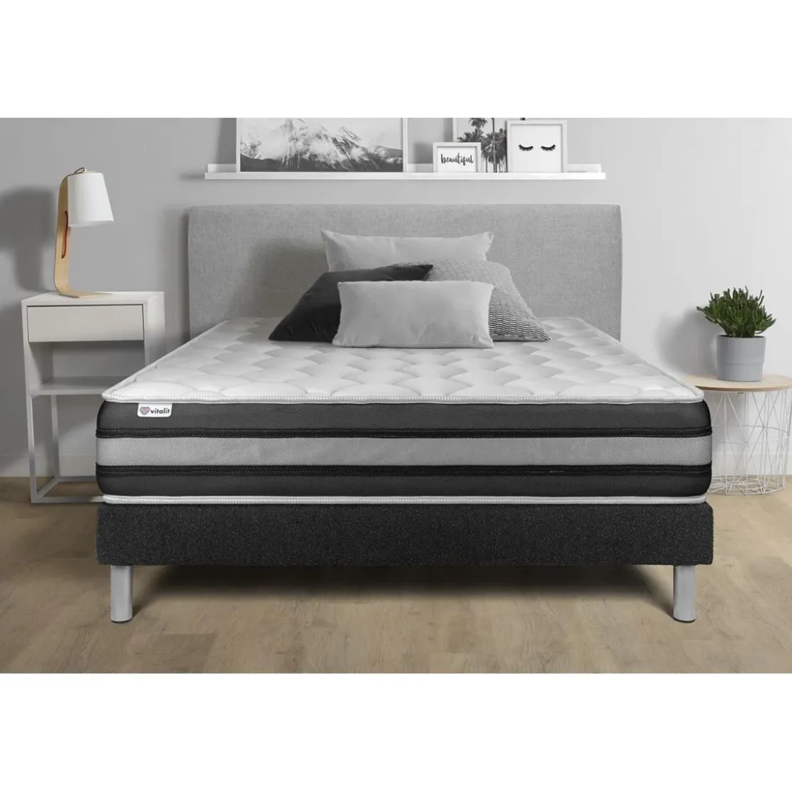 VITALITEnsemble VITALSPRING ZEN sommier Kit noir