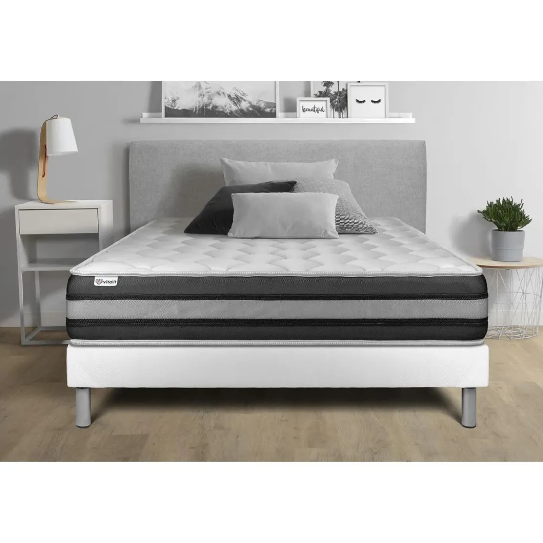 VITALITEnsemble VITALSPRING ZEN sommier Kit blanc