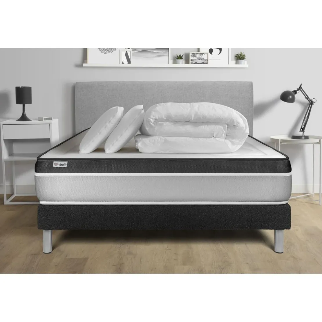 VITALITPack prêt a dormir VITAL ERGO sommier Kit noir