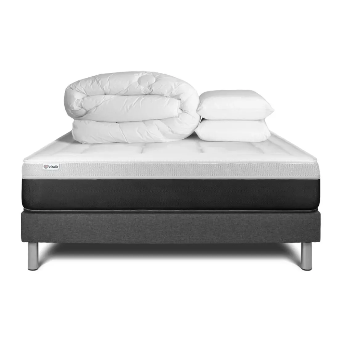 VITALITPack prêt a dormir VITAL FORM sommier Kit gris