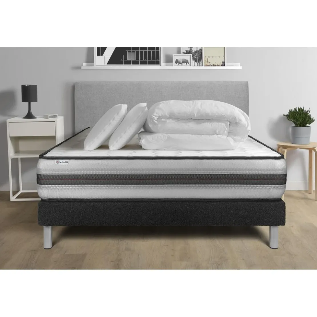 VITALITPack prêt a dormir VITALPOWER RECOVER sommier Kit noir