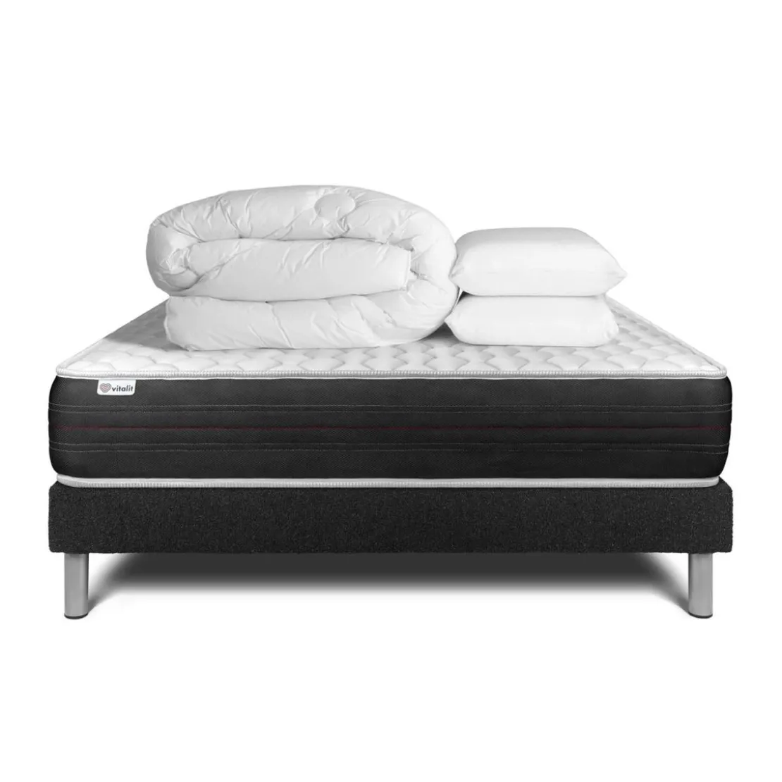 VITALITPack prêt a dormir VITALSPRING sommier Kit noir