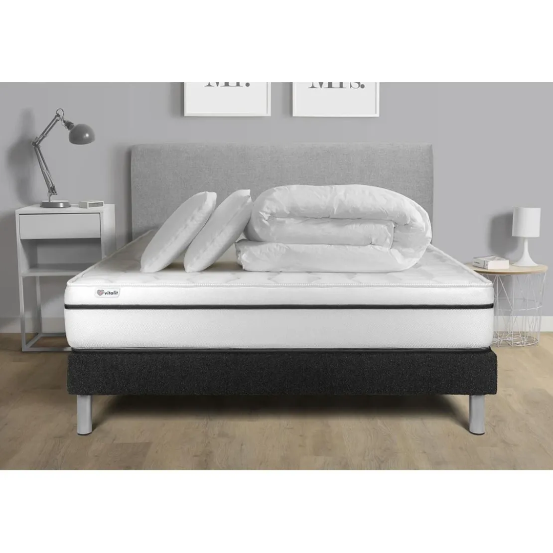 VITALITPack prêt a dormir VITAL SPA sommier Kit noir