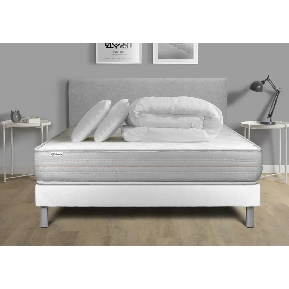 VITALITPack prêt a dormir VITALMEMO sommier Kit blanc