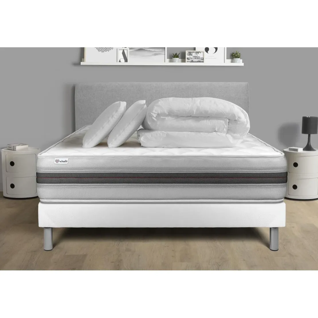 VITALITPack prêt a dormir VITALMEMO BACK sommier Kit blanc