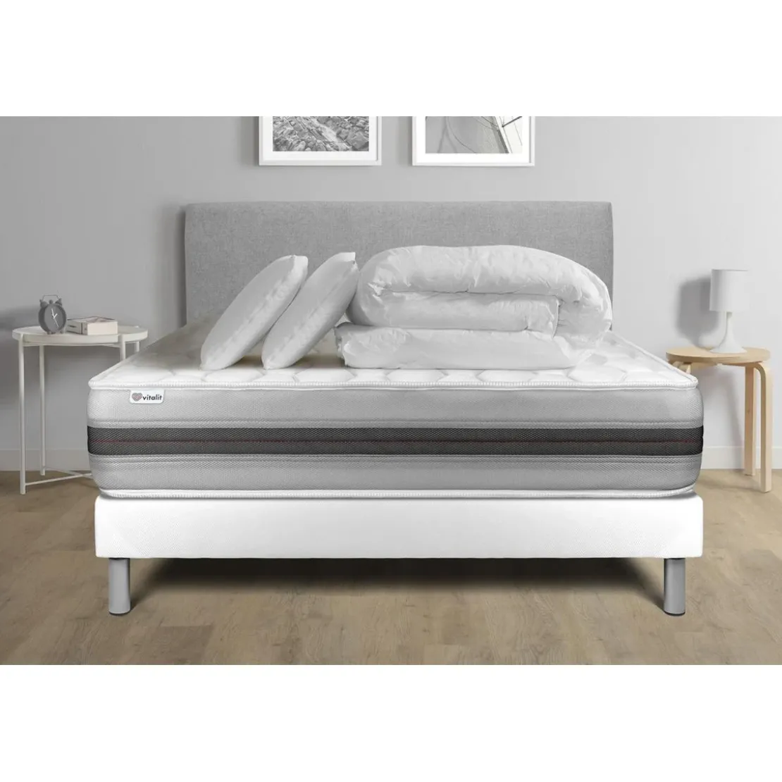 VITALITPack prêt a dormir VITALSPRING RECOVER sommier Kit blanc