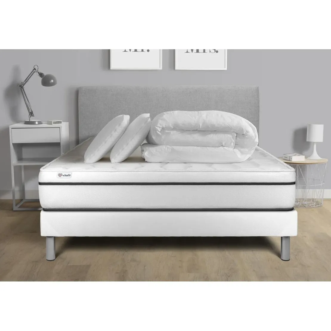 VITALITPack prêt a dormir VITAL SPA sommier Kit blanc