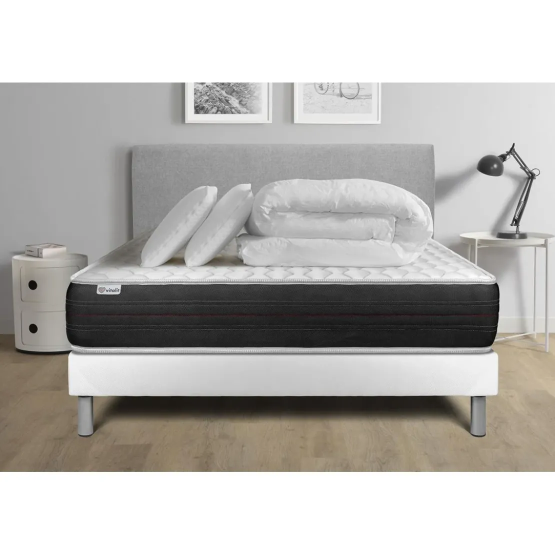 VITALITPack prêt a dormir VITALSPRING sommier Kit blanc