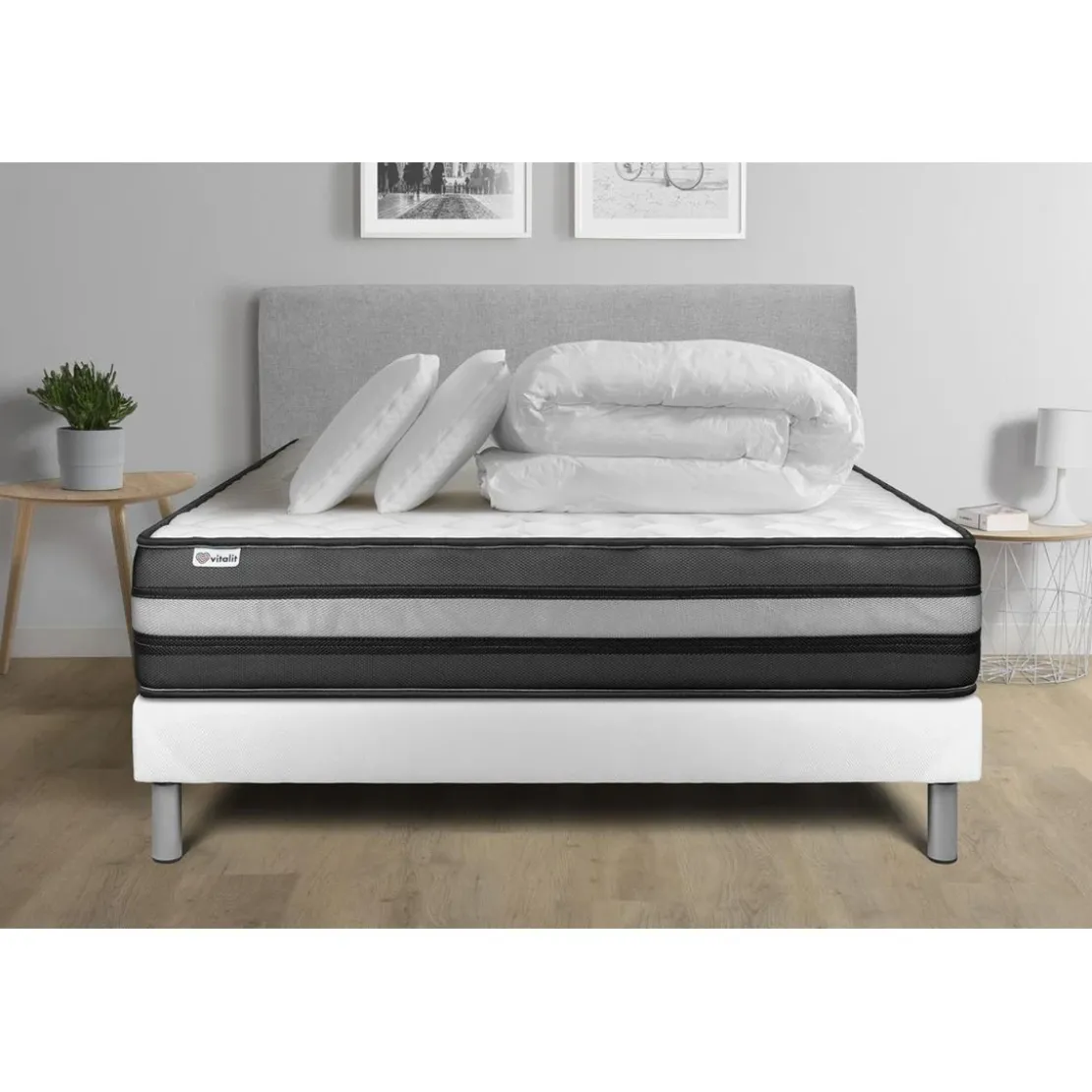 VITALITPack prêt a dormir VITALPOWER ZEN sommier Kit blanc