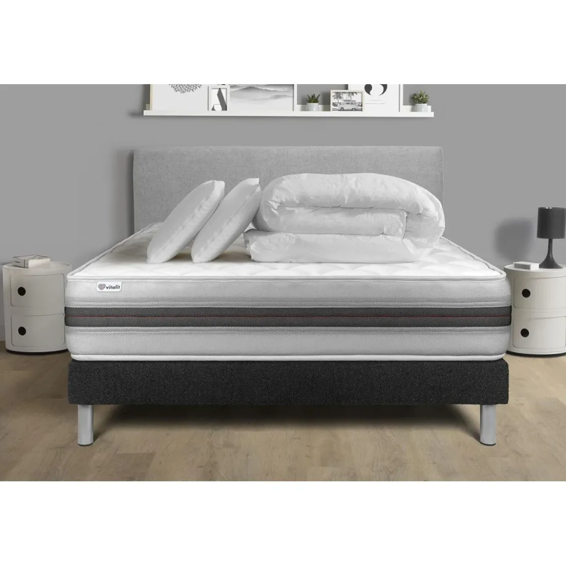VITALITPack prêt a dormir VITALMEMO BACK sommier Kit noir