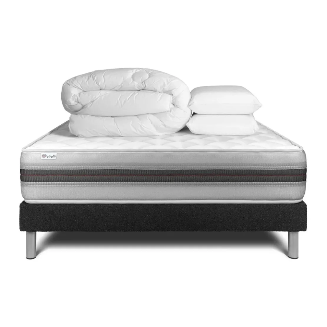 VITALITPack prêt a dormir VITALMEMO BACK sommier Kit noir