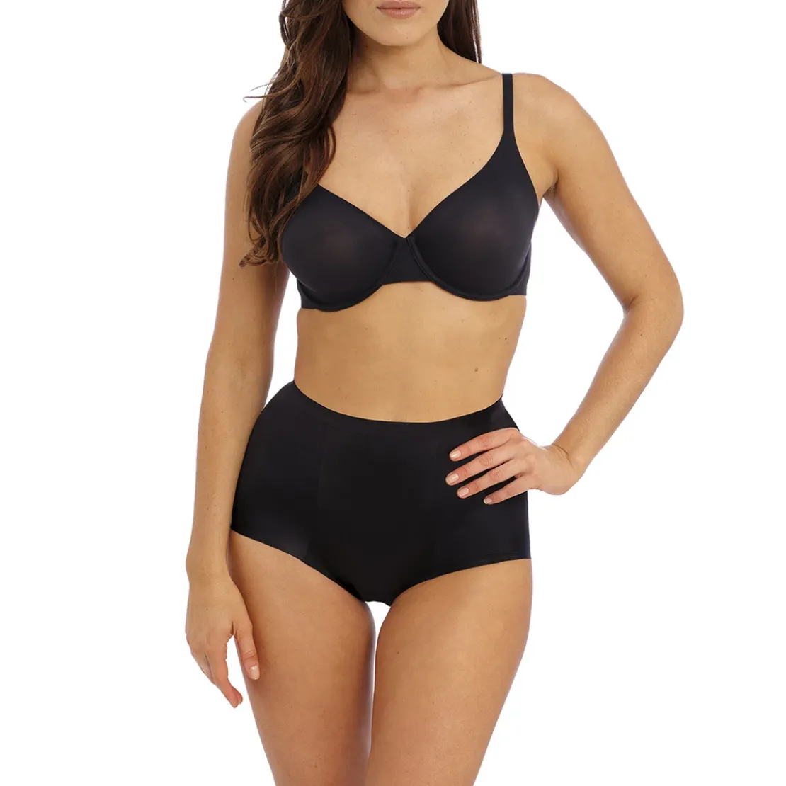 Wacoal lingerieCulotte gainante taille haute - Noire en nylon- INES SECRET