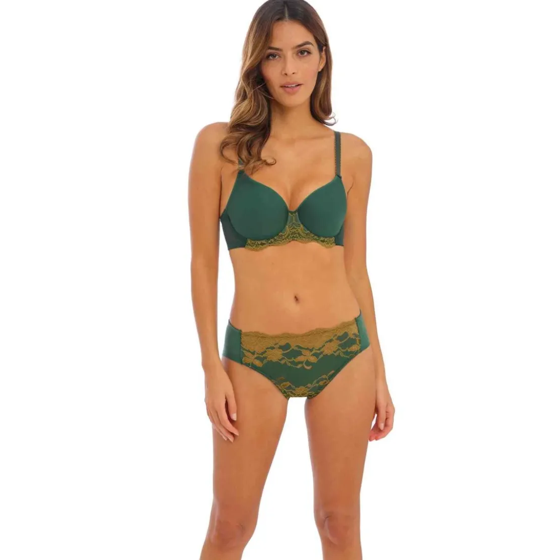 Wacoal lingerieSoutien-gorge coques moulées armatures à Dentelle Florale Dorée - Vert - Wacoal Lingerie - Florilège