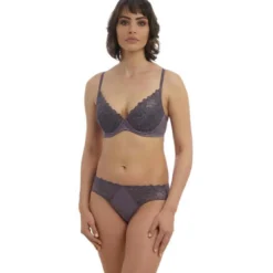 Wacoal lingerieSoutien-gorge plongeant armatures Gris Wacoal Lingerie en nylon- EGLANTINE