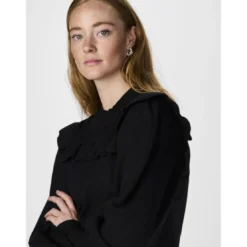 YASPull en maille manches longues en viscose noir Sam