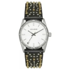 Zadig & VoltaireMontre Zadig & Voltaire ZVF402 - Montre Bracelet Cuir Noir Clouté Zadig & Voltaire